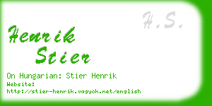 henrik stier business card